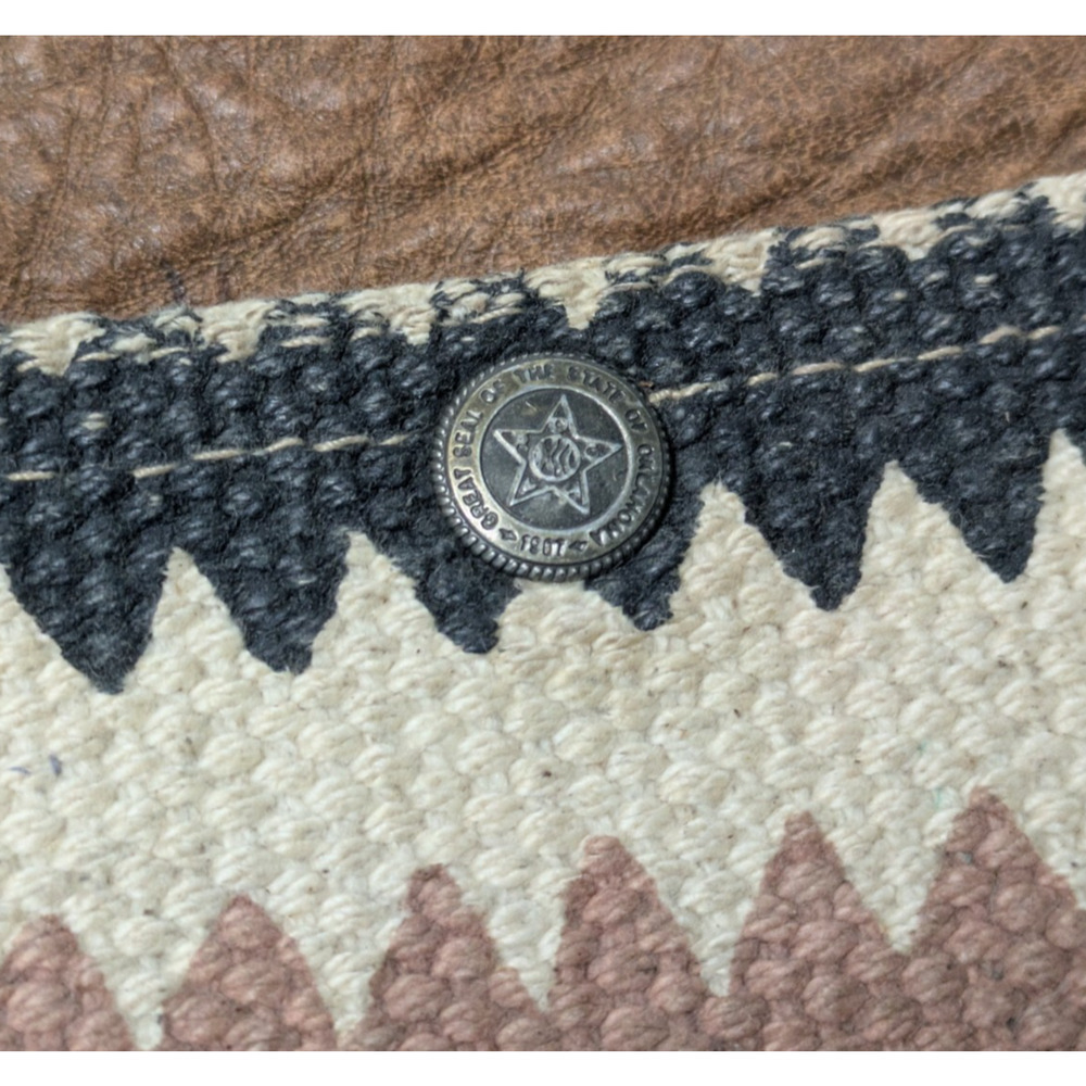 Myra Bag Brown Beige Pink Chevron Print Leather Crossbody Bag Western Boho - Picture 5 of 11